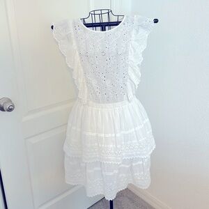 H&M White Ruffle Dress